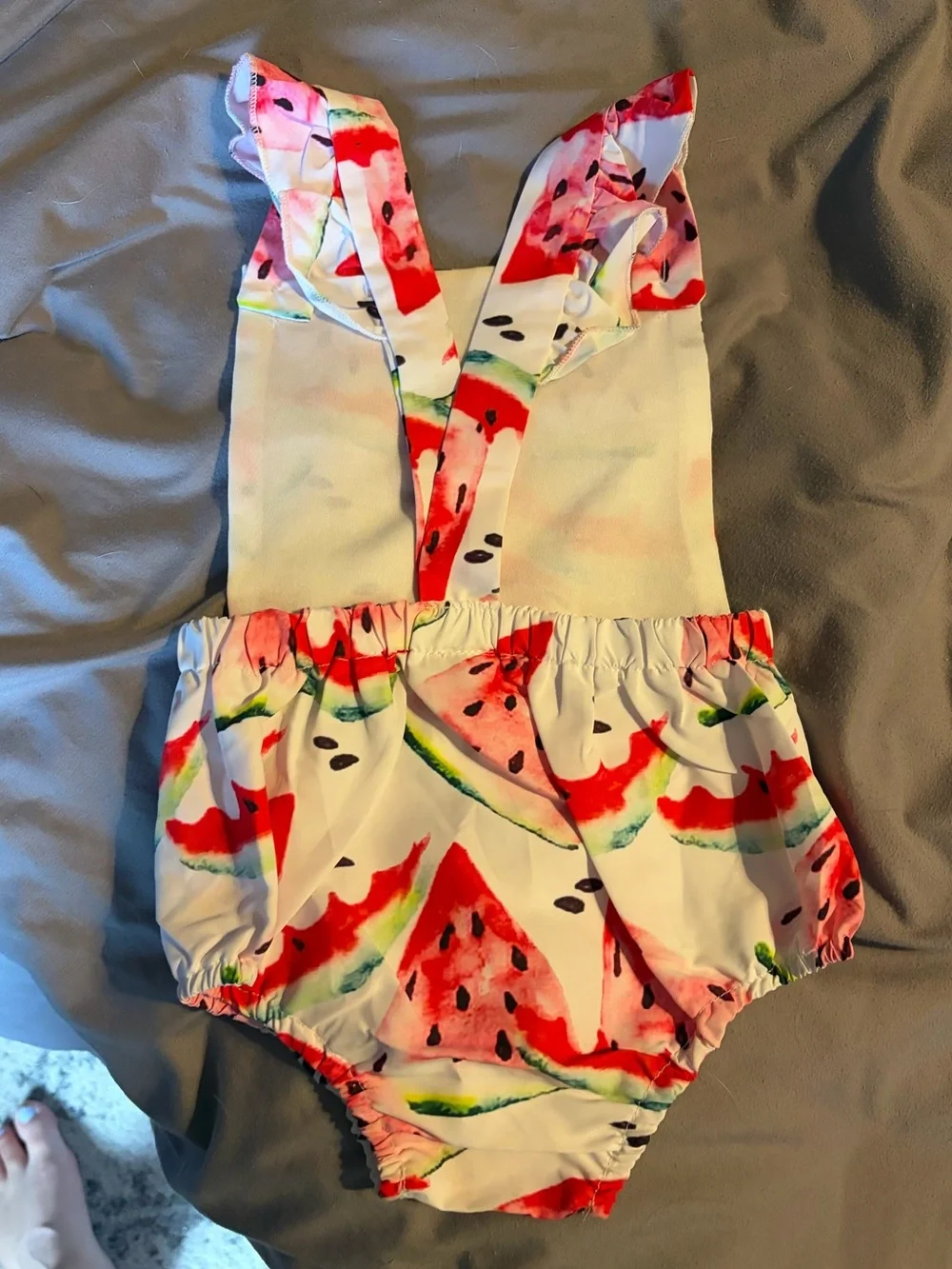 Boutique‎ Watermelon Bubble Romper Baby Girl Summer Sunsuit 6-12 Months